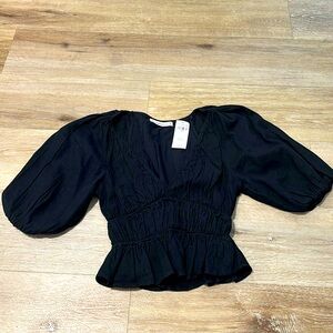 Abercrombie and Fitch Peplum linen top